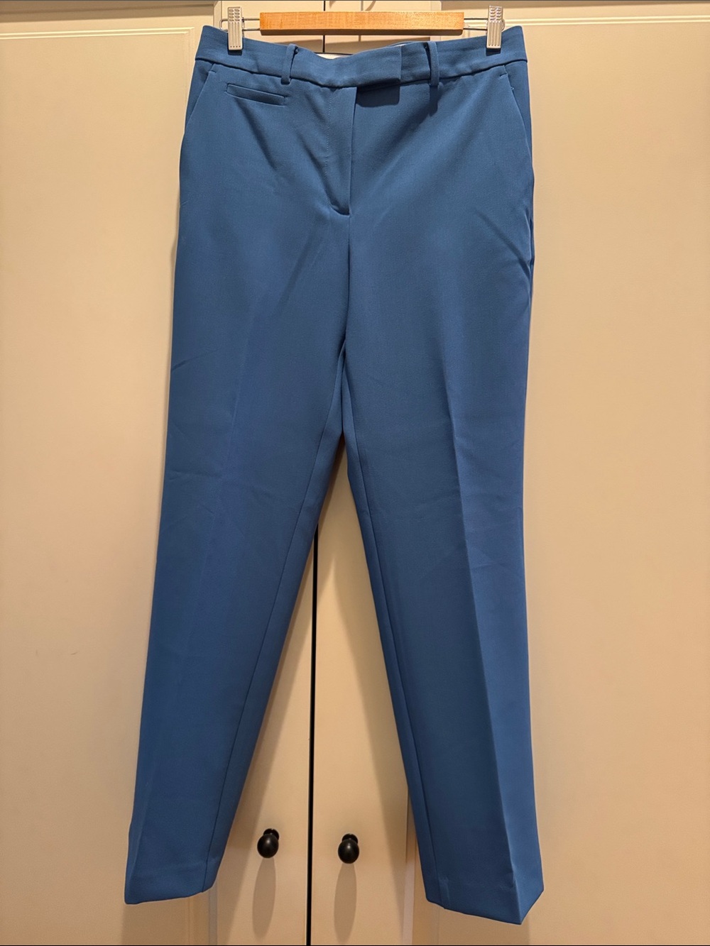 Classic High-Rise Tailored Pants in Blue